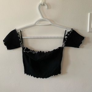 Off the shoulder crop top shirt